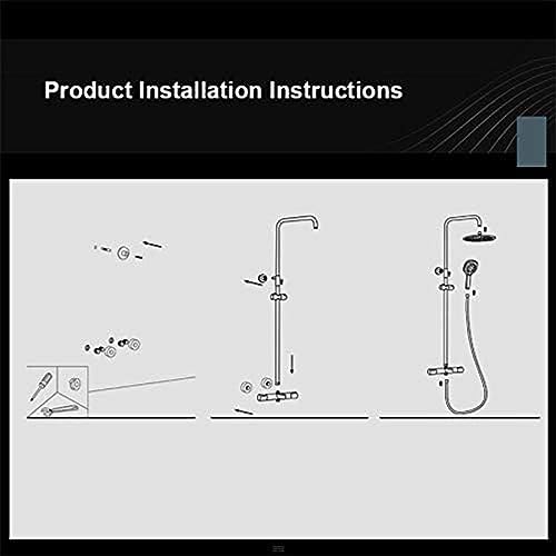 Ensemble de douche anti-variation thermique avec robinet mélangeur et douchette chromée - 7