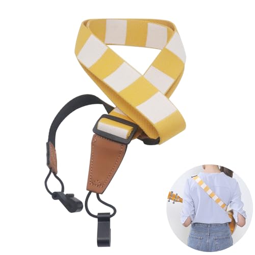 Image of Adjustable Ukulele Strap, No-Drill Ukulele Straps Adult Size, Easy to Use with Double J Hooks, Ukulele Accessories