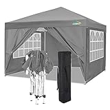 COBIZI Pop up Pavillon 3x3, Faltpavillon 3x3 Wasserdicht Stabil Winterfest |8X Heringe|4X Windseil|UV-Schutz 50+|Hoch Dichte Plane| Pavillon Faltbar 3x3m Partyzelt Faltpavillon 3x3 Gartenpavillon