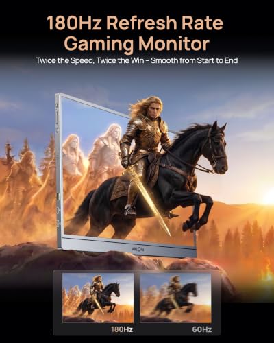 Image of ARZOPA 16.1'' 180Hz 2.5K Portable Monitor, 2560x1440 QHD 107% sRGB Kickstand Portable Gaming Monitor with HDR, Ultra Slim, Eye Care, External Second Screen for Laptop, PC, PS5, Mac, Xbox-Z3FC