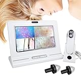 HEAXIY 50X/200X Skin Diagnosis Hair Analyzer Machine, 11-inch Hair Scalp Detector Skin Moisture Tester with Four-Picture Comparison & 16G Storage, Skin Analyser Digital Microscope