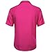 Barry.Wang Men's Short Sleeve Linen Shirts Casual Summer Button Down Business Formal Shirt Regular Wedding Party Hot Pink
