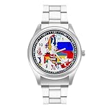 Orologio da polso al quarzo personalizzato con mappe delle bandiere dell'Europa in acciaio inossidabile con numeri arabi per uomini e donne