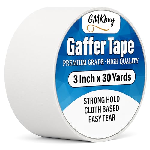 Image of 3 in x 30 Yd White Gaffers Tape - Heavy Duty, Non-Reflective, Easy to Tear, Waterproof Matte Gaffer Stage Tape - Gaff Cloth Tape for Photography, Filming Backdrop & Production