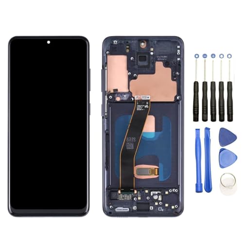 DYGCGO ������ SM-G981F, G981B, G981U, G981W �C�������p�t�����g�p�l�� LCD �^�b�`�p�l�� �t���p�l���i�t�����g�K���X�f�W�^�C�U�j�C���H��Z�b�g�t�� �u���b�N (OLED,�w��F�؂�����)