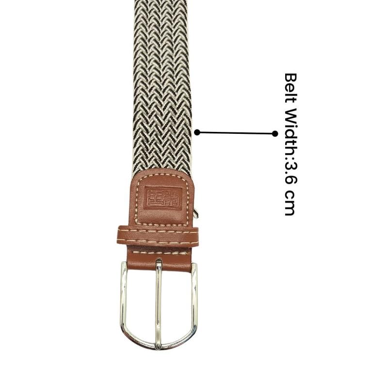Image of The Tie Hub Unisex Stretchable Woven Fabric Belt | Adjustable, Hole-Free Design | Fits Up to 40 Inches Waist
