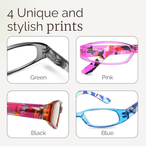 Image of Gaoye 4-Pack Readers for Women, Blue Light Blocking Reading Glasses, Stylish Reading Glasses for Women in 4 Patterns