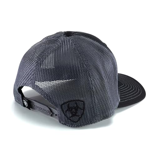 ARIAT Men's Pinstripe Stitch Corner Logo Flexfit 110 Trucker Cap, Black - Image 4