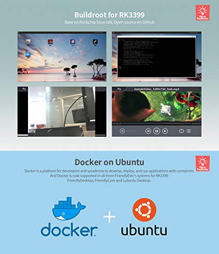 Nanopc-T4 Rk3399 Arm Dual-Display Mini Pc Lpddr3 Ram 4Gb Gbps Ethernet,Support Android 8.1 And Lubuntu 16.04 For Ai Project, Bundle With 7Inch Edp Lcd Touch Display #TOP5