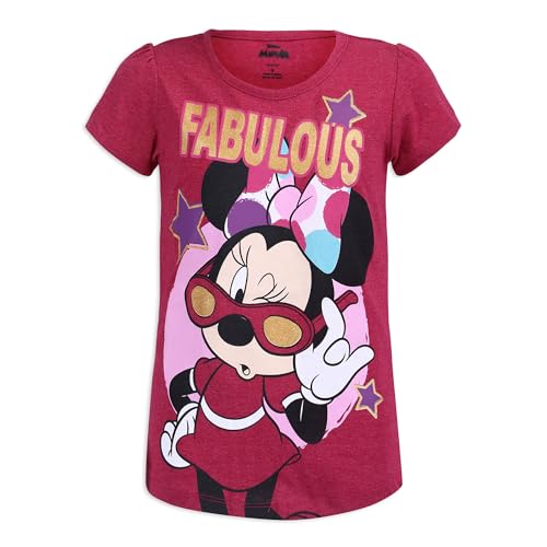 Disney Minnie Mouse Girls 4 Pack Short Sleeve T-Shirt for Toddler to Big Kids3