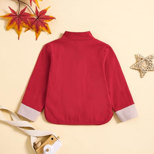 Boy Tang Suit Retro Long Sleeve Shirt Chinese New Year outfit Chinese Traditional Clothes for Kids Jackets Coat3