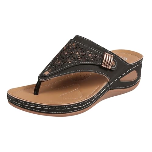 Sandales femme tongs bout rond confortables pour éviter les pieds fatigués