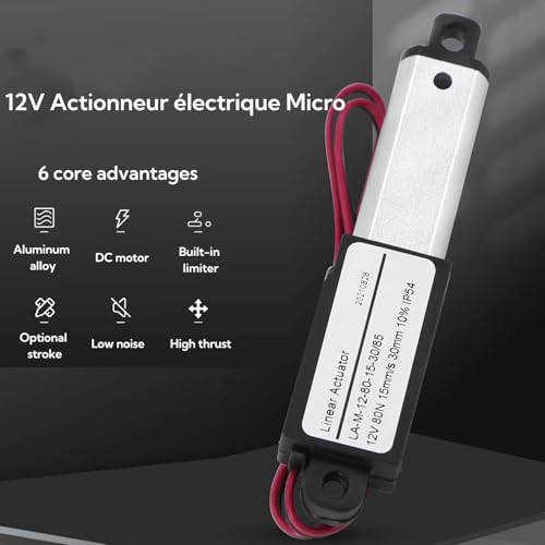 Elektrischer Mikro-Linearantrieb, Aluminium-ABS, Miniatur-DC-Versorgung, Mini-Bewegungsantrieb für Landwirtschaftliche Maschinen, 12 V (10mm)