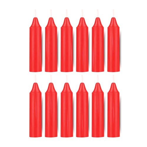 12 Pack Spell Chime Candles-4 Inch Red-Colored, Candle - for Home Decor Kitchen Decor Wedding Decoration-12 Spell Candles
