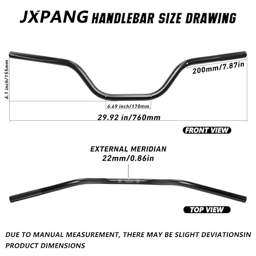 Manubrios para Dirt Bike 7/8 Pulgadas 22mm de Aluminio 6063-T6, Compatibles con Pit o Dirt Bike con Almohadilla de Espuma, Universal para Motocross Pit Dirt Bike ATV Quad Mini Bike CRF YZF KXF KLX RMZ (Negro) miniatura 5