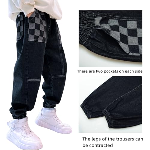 MEILONGER Boys Elastic Waist Jeans Stretch Fashion Denim Pants Size 8,10-12,14-16,18-204