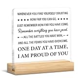 Sobriety Gifts for Women Men, Addiction Recovery Sober Gifts Acrylic Sign Inspirational Home Office Desk Decor