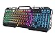 TedGem Gaming Tastatur, PC USB Kabelgebunden Tastaturs, 19 Schlüssel Anti-Ghosting mit Rainbow LED Beleuchtete, Handy Halter, Robust Metal Frame Für PC/Laptop/PS4/Xbox (Deutsches Layout)