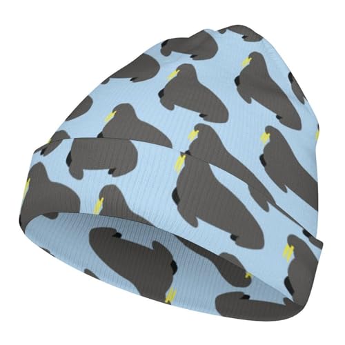 Walrus Animal Ocean Pattern Kids Beanie Hat for for Girls Boys Children Cap Winter Knitted Chemo Cancer Headwear Accessories Gifts Decoration Black