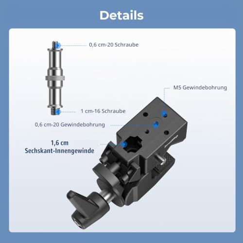 SMALLRIG Super Clamp Kit 2-Pack, Hochleistungs Max Load 33lb/15kg - 5318 – Ansicht 5