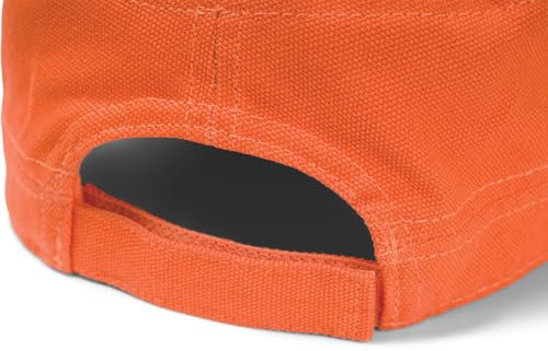 styleBREAKER Unisex Military Cap aus Baumwoll-Canvas | Army Cap mit gebogenem Schirm | verstellbare Schirmmütze für Damen und Herren, Farbe:Orange