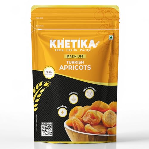 Image of Khetika Premium Turkish Apricot 200g | Dried Jardalu, Dry Fruits, Seedless Apricots, Healthy Snacks, Rich in Vitamins & Fiber & Antioxidants