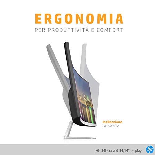 HP-PC 34f Curved Monitor, Schermo 34