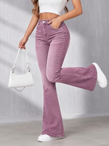 Image of Ben Martin Women's High Waist Jeans || Flared Bell Bottom Bootcut Pants || Wide Leg Stretch Denim - Perfect for Travel, Party & Everyday Use Sizes 26 to 40 (0)
