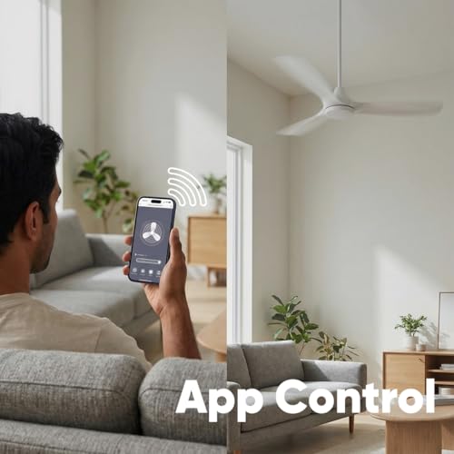 Image of AZIOT Smart IOT ceiling fan kit with RF Remote, compatible with Amazon Alexa, google assistant, temperature control, remote-controlled, timer control, app control