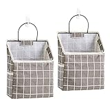 AGKupel 2Pack Wall Hanging Storage Bag - Gray and White, Over The Door Closet Organizer Hanging Pock