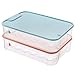 G-LIKE Kühlschrank Aufbewahrungsbox Eierhalter Schachtel – 2 Stück Stapelbar Transparent Eier Organizer Küche Haushalt Sortierung Eierkorb Egg Ordnungssystem Kunststoff Eierablage (Blau+Rosa)