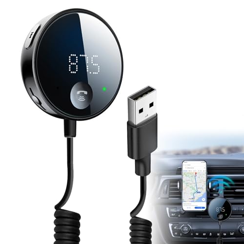 Transmetteur FM Bluetooth 5.0 pour voiture avec écran LED, adaptateur de voiture, prise en charge...