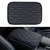 Amiss – Funda para consola central de automóvil, impermeable, ajuste universal, accesorios para reposabrazos de cuero para proteger la mayoría de los vehículos, SUV, camiones, automóviles, negro