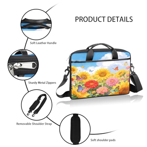 Bolsa para laptop con diseño floral 15 pulgadas miniatura 4
