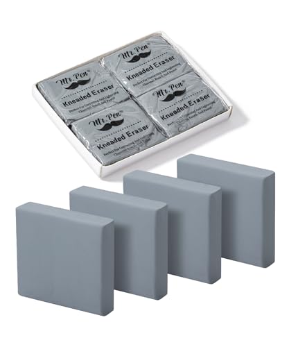 Image of Mr. Pen- Kneaded Erasers, 1.57 inch x 1.37 inch, 4 Pack, Gray