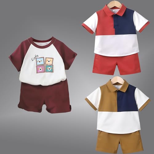 Image of Stylish Summer Wear Kids Clothing Sets (KDST102BR-KDST102RT-KDST95MR)