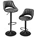 Produktbild INTEY 2er-Set Barhocker Barstuhl mit Rückenlehne und Einstellgriff, 360° drehbar, Kunstleder, höhenverstellbar, verchromtem Stahl, Tresenhocker, Küchenstühle, belastbar bis 130kg, grau