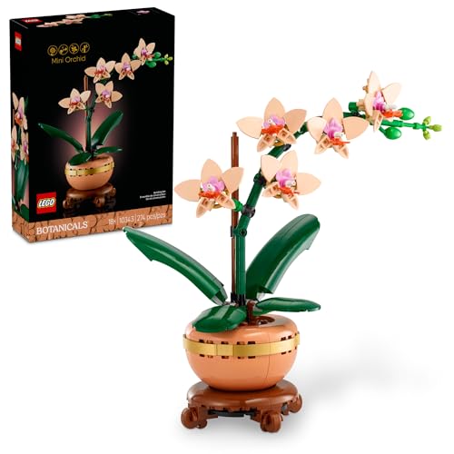 LEGO Botanicals Mini Orchid Building Set – Artificial, Fake Orchid for Home Decor, Adults Ages 18+ – Gift for Birthdays – Indoor Plant Decorations for Table, Desk, Office – 10343