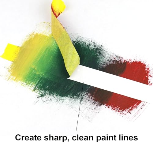 Image of BOMEI PACK Yellow Painters Tape 1 Inch Bulk - Paint Tape 20 Rolls x 1 Inch x 55 Yards - Yellow Masking Tape for Walls Painting, DIY Crafting, Edge Finishing and School Projects, Total 1100 Yards
