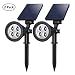 Solar Spotlights, 10-in-1 LED Landscape Solar Lights, 180° Adjustable Waterproof Outdoor Security Lighting Landscape Lighting with Auto On/Off and High/Low Mode for Backyard Patio Driveway Lawn