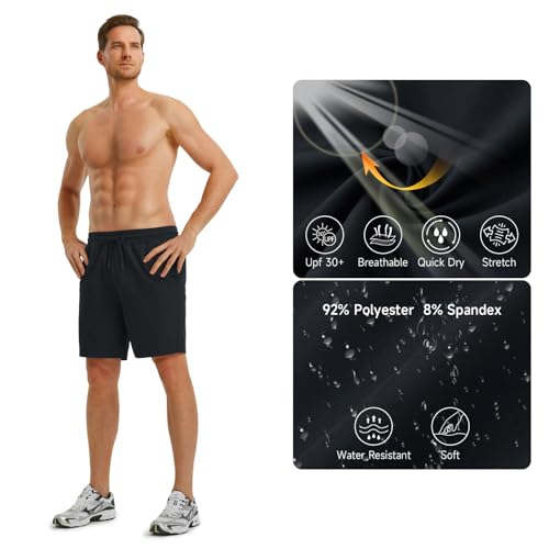 M MAELREG Mens Athletic Shorts with Zipper Pockets 7"/ 9" Lightweight Quick Dry Sports Gym Workout Running Shorts4
