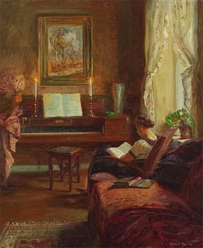 Tableau femme lisant Robert Panitzsch rompez la monotonie de vos murs vides 60x90cm