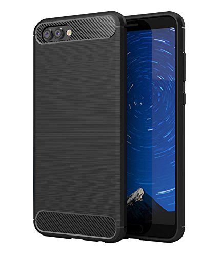 Huawei Honor View 10 Funda, SMTR Cubierta Delgado material de silicona Funda Protective Case Cover [Diseño durable] [Máxima protección contra golpes] para Huawei Honor View 10 - negro