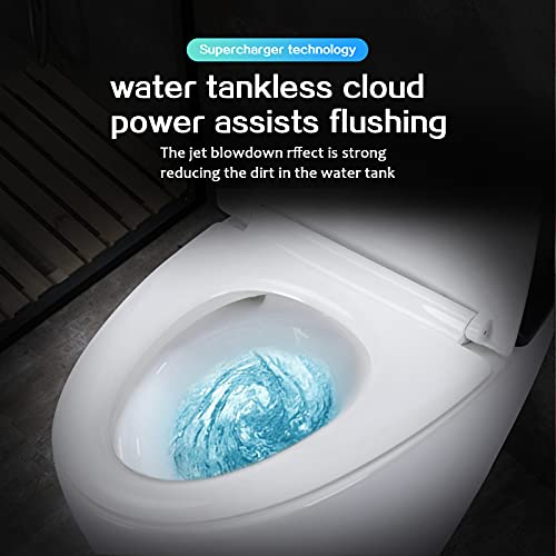 Inodoro inteligente para baños, inodoro inteligente de una pieza alargado, asiento inteligente con bidé, tapa silenciosa y descarga por inducción electromagnética con sensor de pies y manos miniatura 7