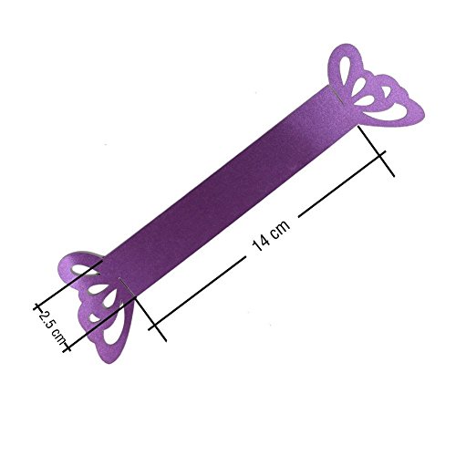 Sorive Pack Of 50 Butterfly Paper Napkin Rings For Wedding Party Decoration (Dark Red/Crimson) #TOP3