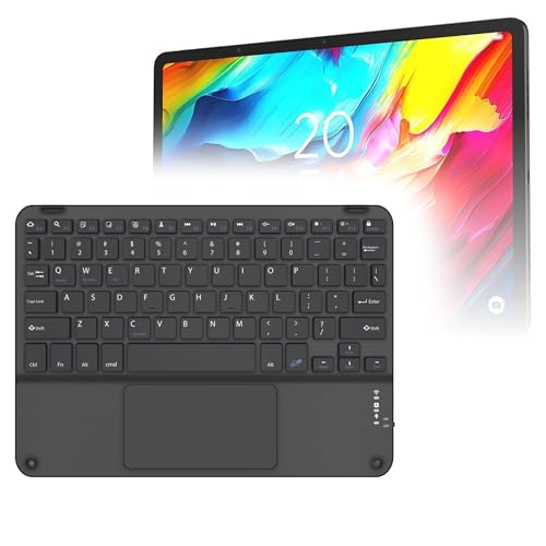 BoxWave Keyboard Compatible with TCL NxtPaper 14 - SlimKeys Bluetooth Keyboard with Trackpad, Portable Slim TouchPad - Jet Black