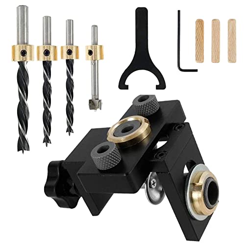 3-in-1-Dübelvorrichtung, Taschenloch-Jig-Set, verstellbar, tragbar Cover