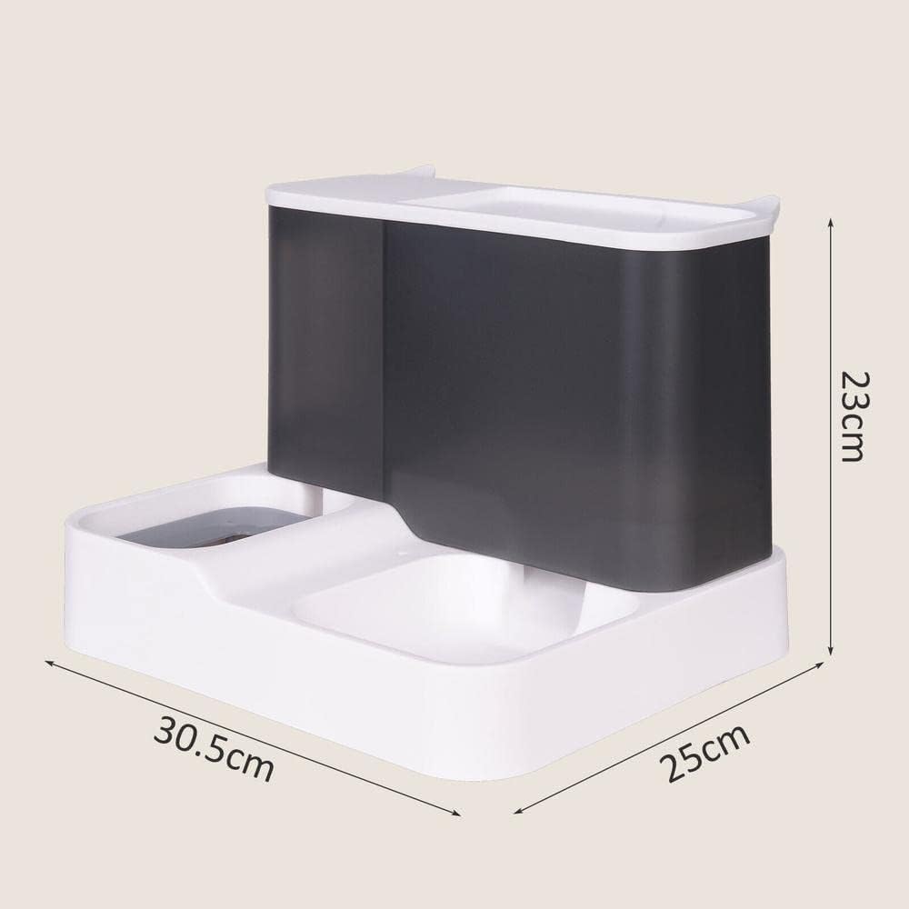 RUNAAAJ 2 in1 Feeder Food Water Dispenser Bowl Automatic Dog Cat Bottle Pet Self Feeding for Small Medium Dog Pets Puppy Kitten (Blue)