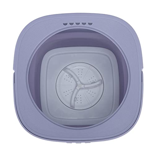 Dpofirs Tragbare Waschmaschine, Mini-Waschmaschine mit Hoher Kapazität und 3 Modi, Tiefenreinigung, Halbautomatische Wäsche, Faltbare Waschmaschine mit Sanftem Schleudern für Socken, (Lila)