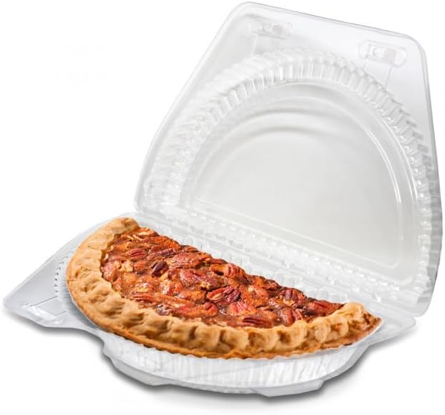 DFI LBN-9000 9" Clear Plastic, Half Pie Container with Shallow Locking Hinged Lid | 250 Count